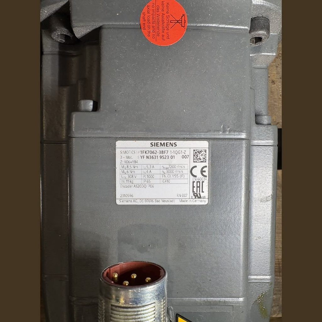 Siemens 1FK7062-3BF71-1QG1-Z Simotics Synchron-Servomotor