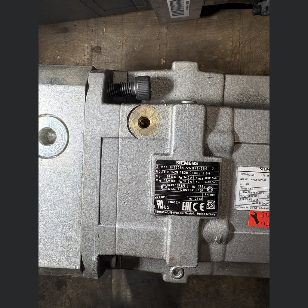 Siemens 1FT7084-5WH71-1BG1-Z Simotics Synchron-Servomotor, wassergekühlt