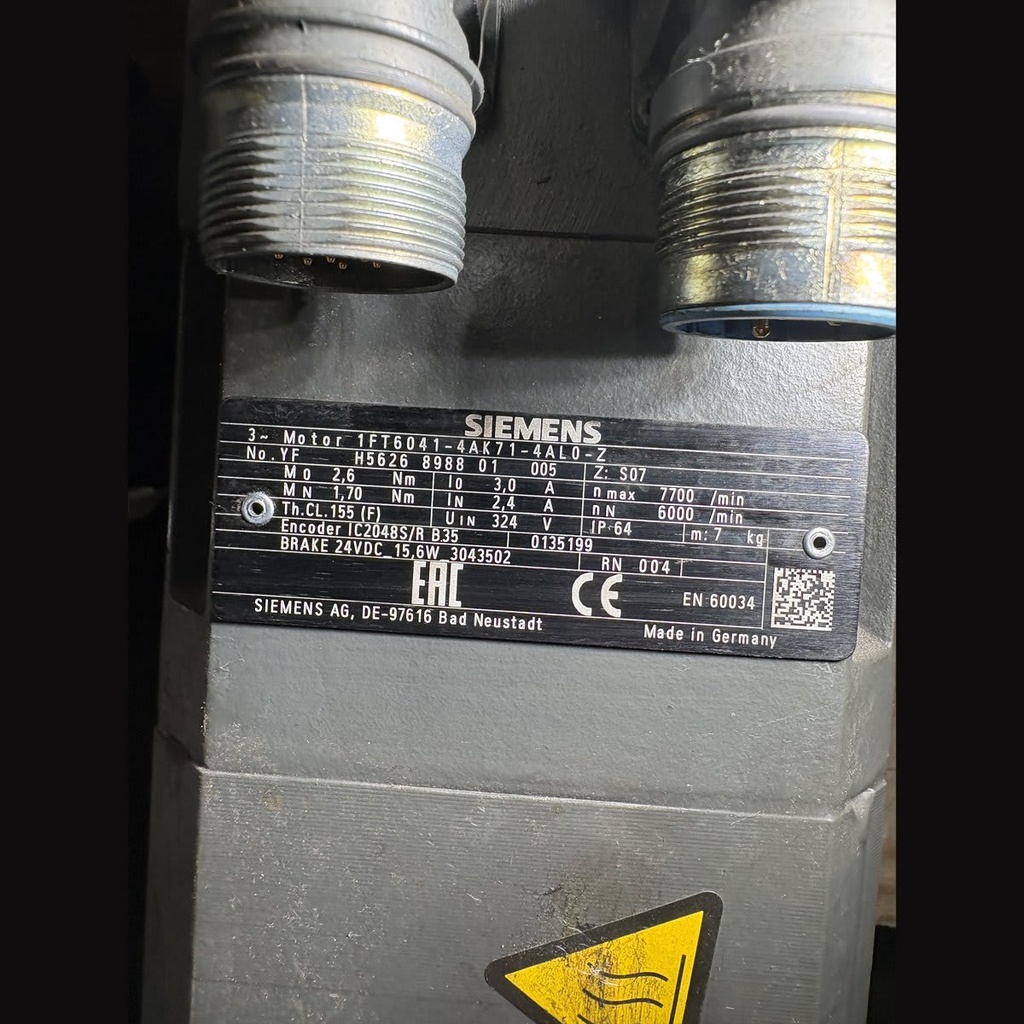Siemens 1FT6041-4AK71-4AL0-Z Simotics Synchron-Servomotor mit Haltebremse