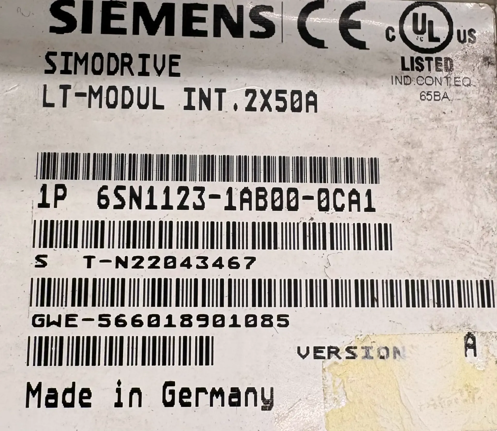 Siemens 6SN1123-1AB00-0CA1